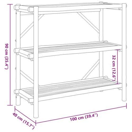 Polica s 3 razine 100 x 40 x 90 cm od bambusa - 100 x 40 x 90 cm 1 Cijena