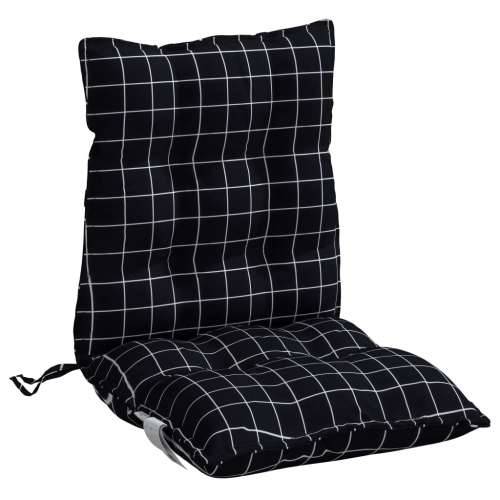 Jastuci za stolicu niskog naslona 6 kom crni karirani tkanina - Crni karirani uzorak 6 with 2 elastic straps Cijena