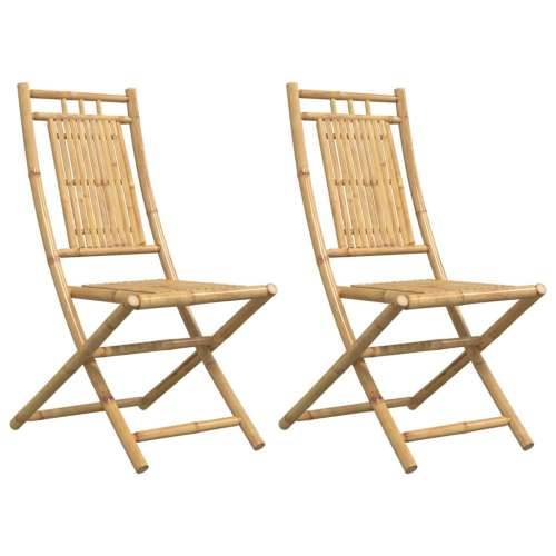 Sklopive vrtne stolice 2 kom 46 x 66 x 99 cm od bambusa - 2 Bez naslona za ruke Cijena