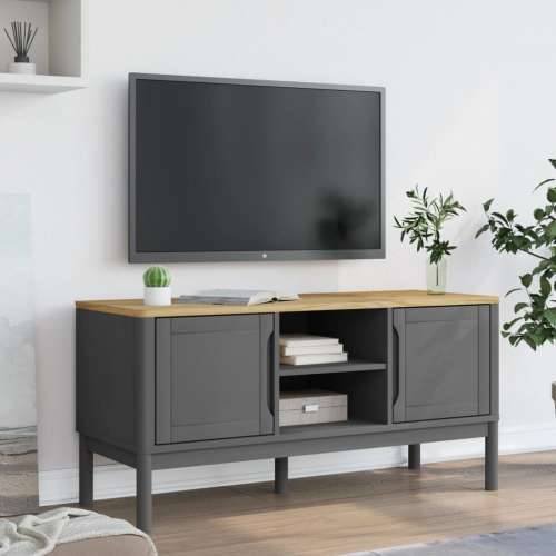 TV ormarić FLORO voštano sivi 114x43x55 cm masivna borovina - Siva 1 Cijena