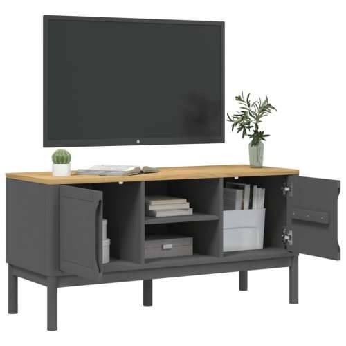 TV ormarić FLORO voštano sivi 114x43x55 cm masivna borovina - Siva 1 Cijena