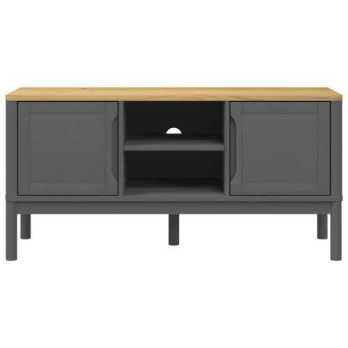 TV ormarić FLORO voštano sivi 114x43x55 cm masivna borovina - Siva 1 Cijena