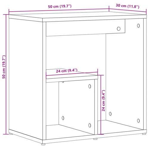 Bočni stolići 2 kom boja hrasta 50x30x50 cm konstruirano drvo - Dimljeni hrast 2 Cijena