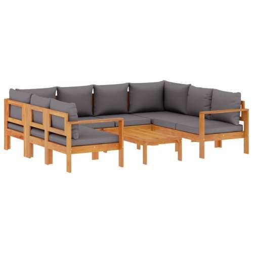 6-dijelna set vrtnih sofa s jastucima masivno bagremovo drvo - Tamno siva 2x kutna + 3x Sofa + stol 1 Cijena