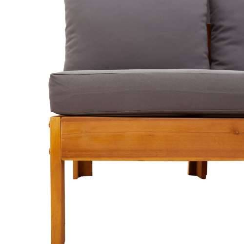 6-dijelna set vrtnih sofa s jastucima masivno bagremovo drvo - Tamno siva 2x kutna + 3x Sofa + stol 1 Cijena