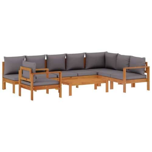 6-dijelna set vrtnih sofa s jastucima masivno bagremovo drvo - Tamno siva stolica + kutna + 3x Sofa + stol 1 Cijena