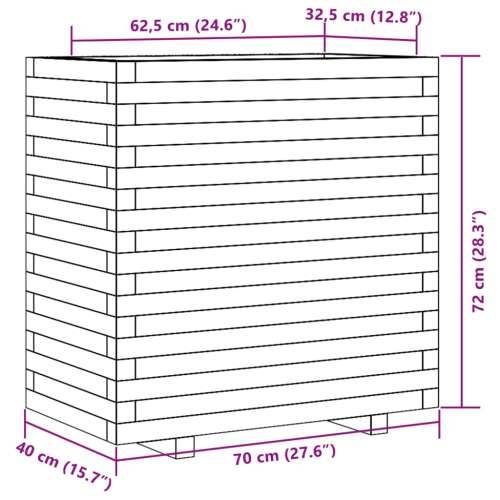 Vrtna sadilica 70 x 40 x 72 cm od masivne borovine - Prirodna boja bora 70 x 40 x 72 cm 1 Cijena