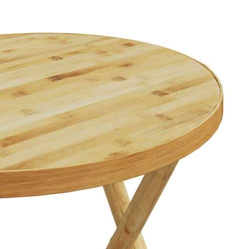 3-dijelni sklopivi bistro set s krem bijelim jastucima bambus - Krem bijela 3 Cijena