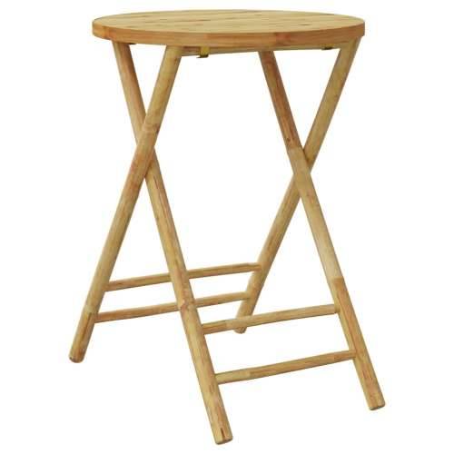 3-dijelni sklopivi bistro set s tamnosivim jastucima bambus - Tamno siva 3 Cijena