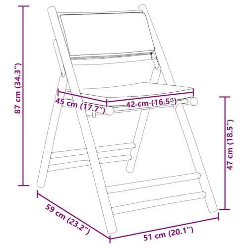 3-dijelni sklopivi bistro set s tamnosivim jastucima bambus - Tamno siva 3 Cijena