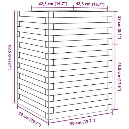 Vrtna sadilica bijela 50 x 50 x 68,5 cm od masivne borovine - Bijela 50 x 50 x 68.5 cm 1 Cijena