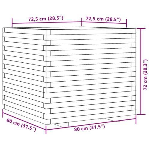 Vrtna sadilica 80 x 80 x 72 cm od masivne borovine - Prirodna boja bora 80 x 80 x 72 cm 1 Cijena