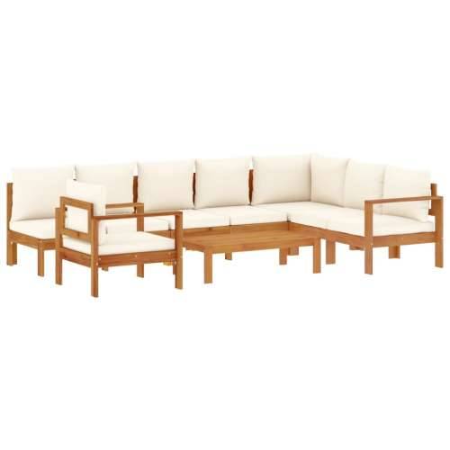6-dijelna set vrtnih sofa s jastucima masivno bagremovo drvo - Krema stolica + kutna + 3x Sofa + stol 1 Cijena