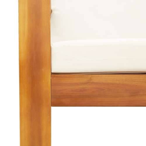 6-dijelna set vrtnih sofa s jastucima masivno bagremovo drvo - Krema stolica + kutna + 3x Sofa + stol 1 Cijena