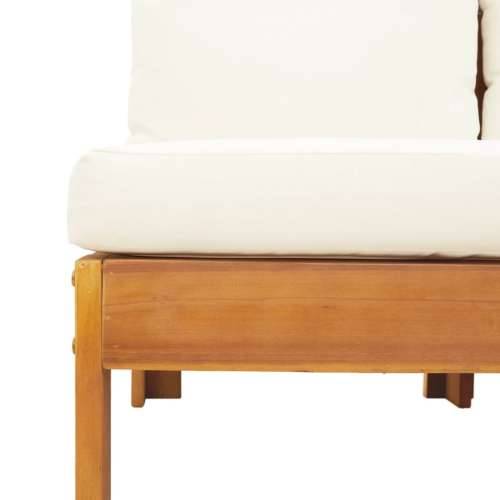 6-dijelna set vrtnih sofa s jastucima masivno bagremovo drvo - Krema stolica + kutna + 3x Sofa + stol 1 Cijena