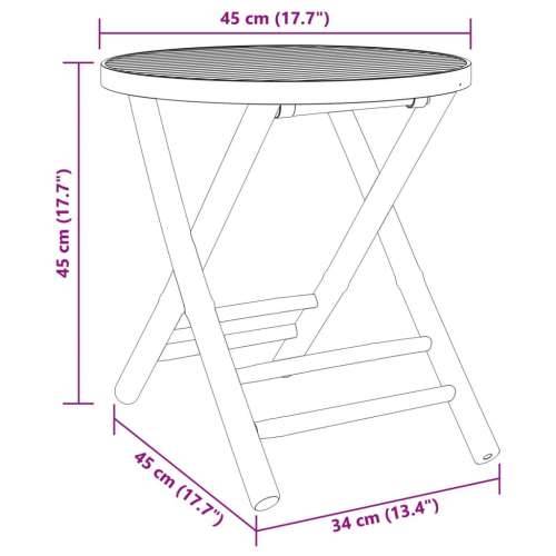 Sklopivi vrtni stolić Ø45 x 45 cm od bambusa - 45 x 45 cm 1 Cijena