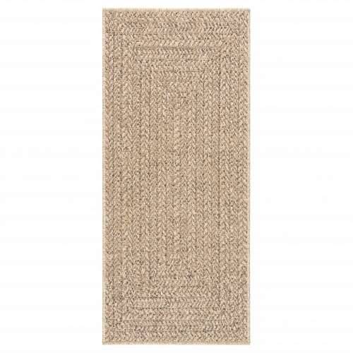 Tepih ZIZUR 80 x 200 cm s izgledom jute unutarnji i vanjski - Smeđa 80 x 200 cm Pravokutno Cijena