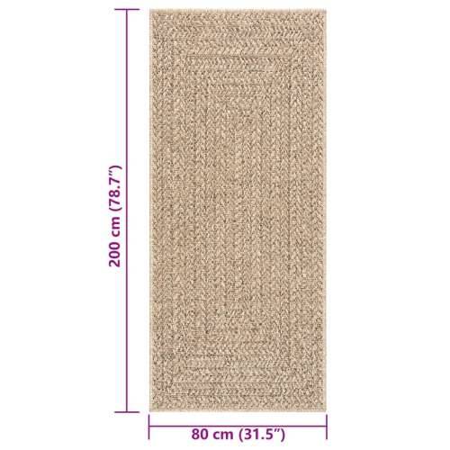 Tepih ZIZUR 80 x 200 cm s izgledom jute unutarnji i vanjski - Smeđa 80 x 200 cm Pravokutno Cijena