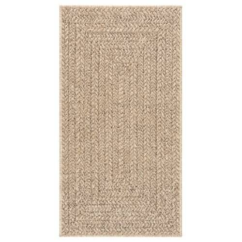 Tepih ZIZUR 100 x 200 cm s izgledom jute unutarnji i vanjski - Smeđa 100 x 200 cm Pravokutno Cijena
