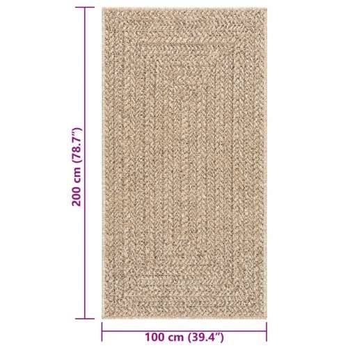 Tepih ZIZUR 100 x 200 cm s izgledom jute unutarnji i vanjski - Smeđa 100 x 200 cm Pravokutno Cijena