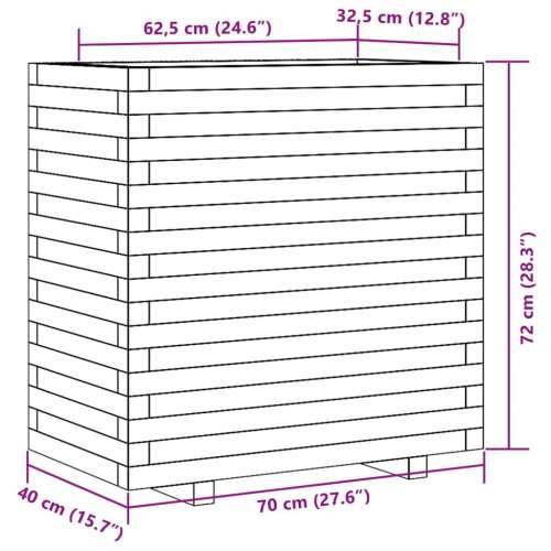 Vrtna sadilica bijela 70x40x72 cm od masivne borovine - Bijela 70 x 40 x 72 cm 1 Cijena