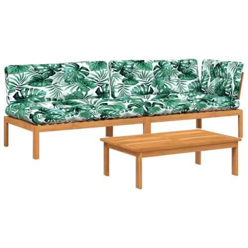 Vrtna garnitura - 3-dijelni set vrtnih sofa od paleta s jastucima od drva bagrema - Zelena 1 Tamno smeđa Cijena
