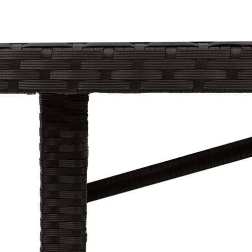 Vrtni stol sa staklenom pločom crni 190x80x75 cm od poliratana - Crna 1 Stakl Cijena