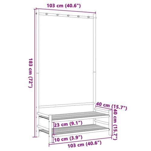 Stalak za odjeću s policama 103 x 40 x 183 cm od bambusa Cijena