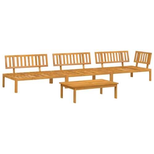 Vrtna garnitura - 4-dijelni set vrtnih sofa od paleta od masivnog drva bagrema - Smeđa 1 kutna + 2x srednja + stol Tamno smeđa Cijena