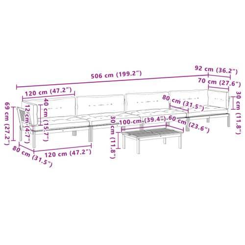 5-dijelna set vrtnih sofa od paleta s jastucima od drva bagrema - Antracit 1 2x kutna + 2x srednja + stol Tamno smeđa Cijena