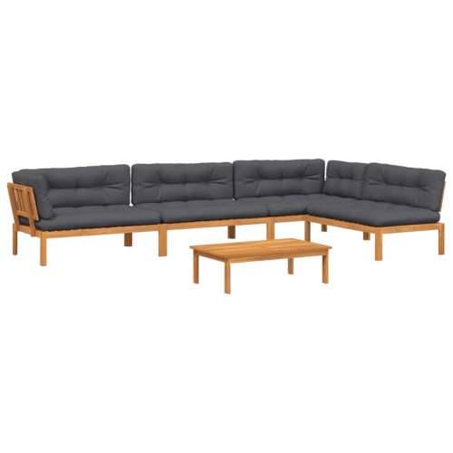 5-dijelna set vrtnih sofa od paleta s jastucima od drva bagrema - Antracit 1 2x srednja + 2x kutna + stol Tamno smeđa Cijena