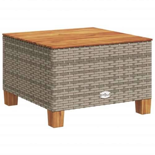 Vrtni stol sivi 55 x 55 x 36 cm od poliratana i bagremovog drva - Siva 1 Puno tkanje Cijena