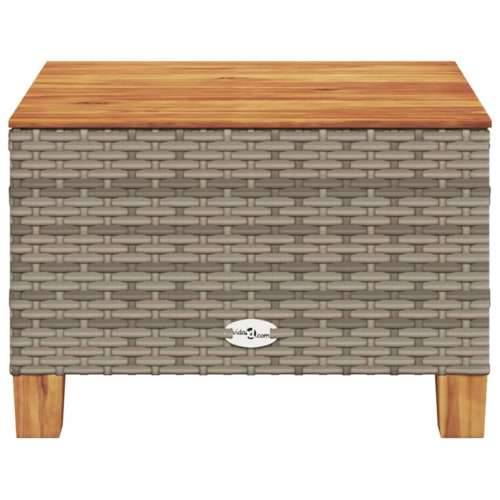 Vrtni stol sivi 55 x 55 x 36 cm od poliratana i bagremovog drva - Siva 1 Puno tkanje Cijena