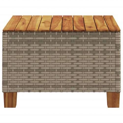 Vrtni stol sivi 55 x 55 x 36 cm od poliratana i bagremovog drva - Siva 1 Puno tkanje Cijena