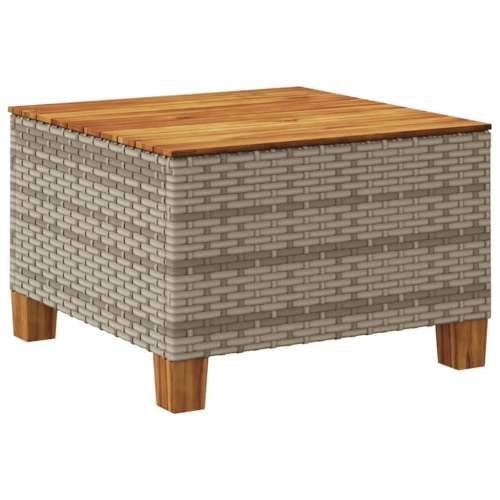 Vrtni stol sivi 55 x 55 x 36 cm od poliratana i bagremovog drva - Siva 1 Puno tkanje Cijena
