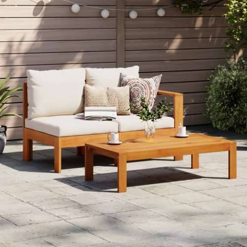 Vrtni stol 100 x 50 x 27 cm od masivnog bagremovog drva  - Krema 1 stol Cijena