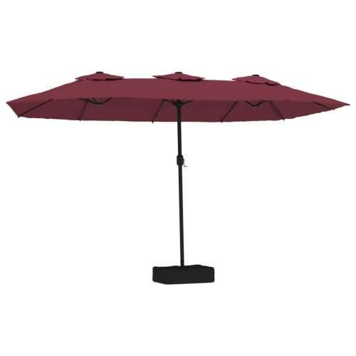 Dvostruki vrtni suncobran s LED svjetlima bordo 449 x 245 cm - Crvena 1 Cijena