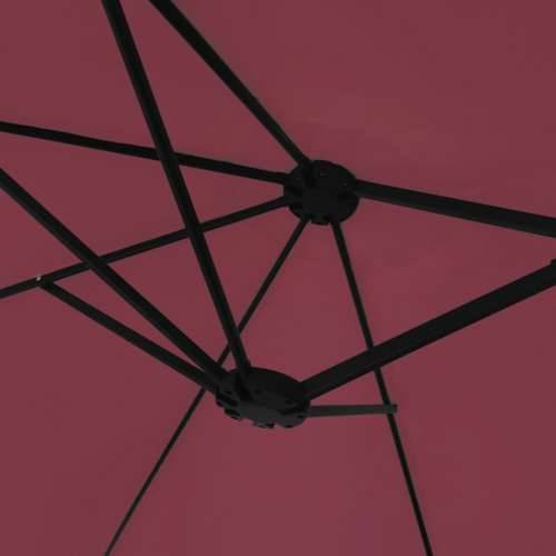 Dvostruki vrtni suncobran s LED svjetlima bordo 449 x 245 cm - Crvena 1 Cijena