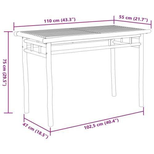 Vrtni stol - Blagovaonski stol 110 x 55 x 75 cm od bambusa Cijena