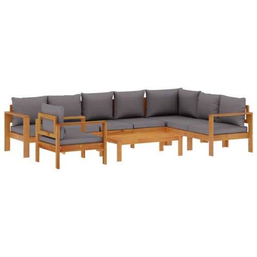 6-dijelna set vrtnih sofa s jastucima masivno bagremovo drvo - Tamno siva kutna + stolica + 3x Sofa + stol 1 Cijena