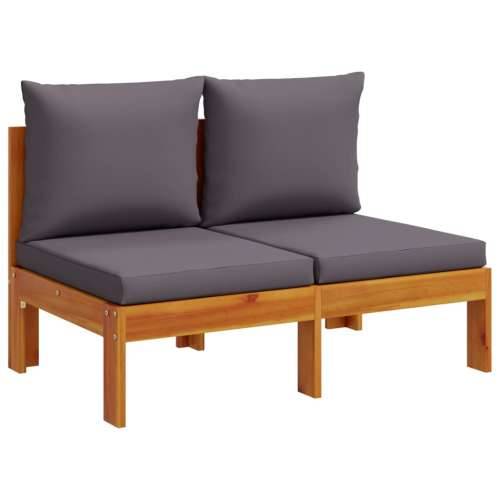 6-dijelna set vrtnih sofa s jastucima masivno bagremovo drvo - Tamno siva kutna + stolica + 3x Sofa + stol 1 Cijena