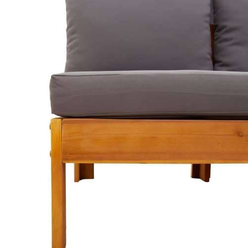 6-dijelna set vrtnih sofa s jastucima masivno bagremovo drvo - Tamno siva kutna + stolica + 3x Sofa + stol 1 Cijena