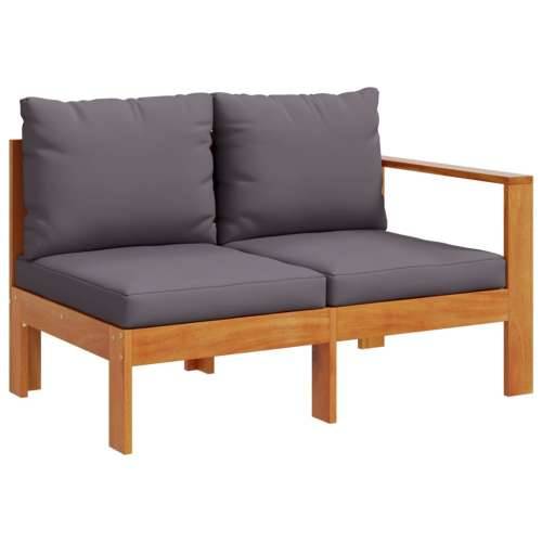 Vrtna garnitura - 4-dijelni set vrtnih sofa s jastucima masivno bagremovo drvo - Tamno siva 2x Sofa + kutna + stol 1 Cijena