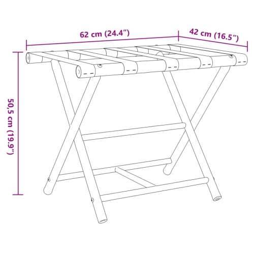 Sklopivi stalak za prtljagu 62 x 42 x 50,5 cm od bambusa Cijena