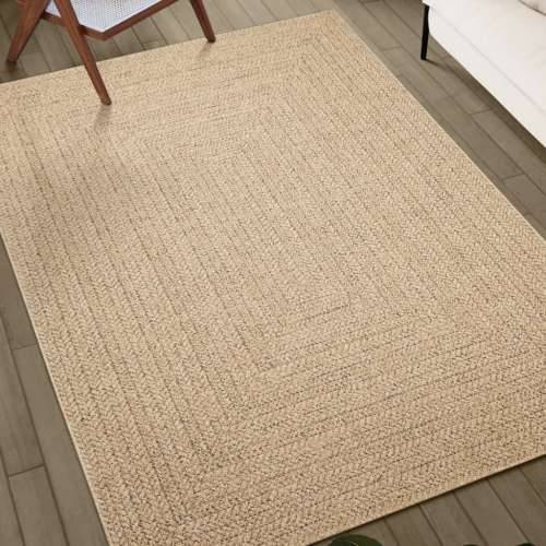 Tepih ZIZUR 200 x 200 cm s izgledom jute unutarnji i vanjski - Smeđa 200 x 200 cm Pravokutno Cijena