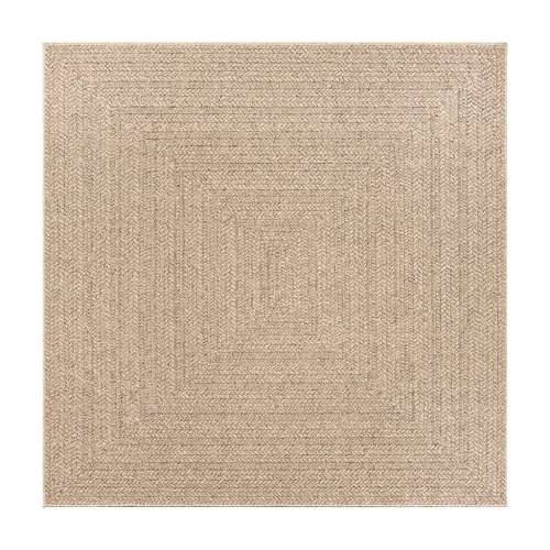 Tepih ZIZUR 200 x 200 cm s izgledom jute unutarnji i vanjski - Smeđa 200 x 200 cm Pravokutno Cijena