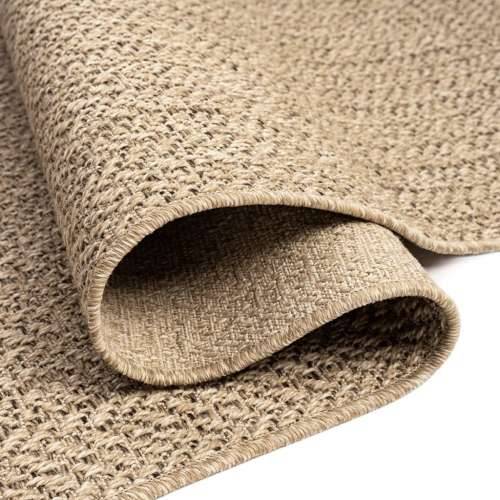 Tepih ZIZUR 200 x 200 cm s izgledom jute unutarnji i vanjski - Smeđa 200 x 200 cm Pravokutno Cijena