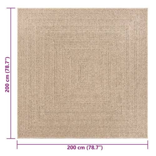Tepih ZIZUR 200 x 200 cm s izgledom jute unutarnji i vanjski - Smeđa 200 x 200 cm Pravokutno Cijena