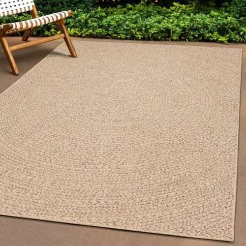 Tepih ZIZUR 120 x 120 cm s izgledom jute unutarnji i vanjski - Smeđa 120 x 120 cm Okruglo Cijena