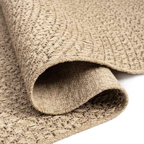 Tepih ZIZUR 120 x 120 cm s izgledom jute unutarnji i vanjski - Smeđa 120 x 120 cm Okruglo Cijena